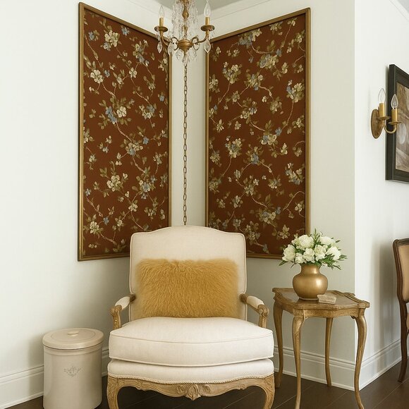 Vintage 1980s Brown Floral Wallpaper - Picture 8 of 11